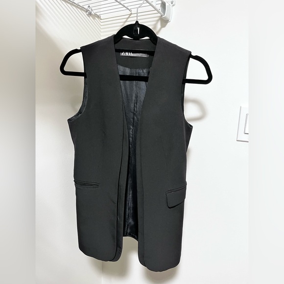 Zara blazer vest in black, double lined - Picture 1 of 5